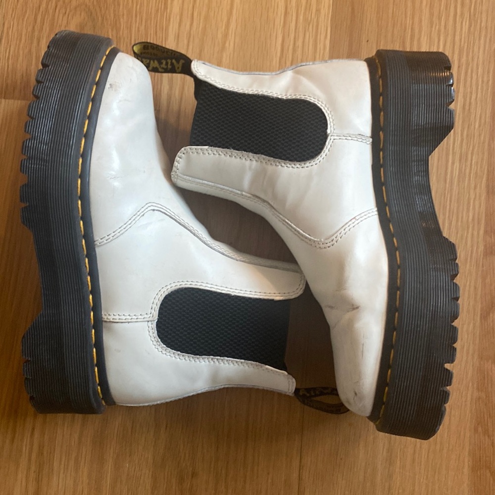 Dr. Marten white platform Chelsea boots